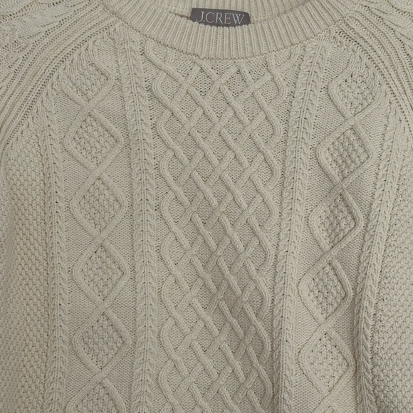 J crew size small, oversized Cream Cable Knit Sweater - Picture 3 of 3